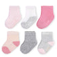 Fruit Of The Loom Baby 6-Pack All Weather Crew-Length Socks, Mesh & Thermal Stretch - Unisex, Girls, Boys (0-6 Months, Pink)