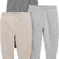 Simple Joys By Carter'S Baby 3-Pack Thermal Pants, Beige/Dark Grey/Grey, 3-6 Months