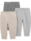 Simple Joys By Carter'S Baby 3-Pack Thermal Pants, Beige/Dark Grey/Grey, 3-6 Months
