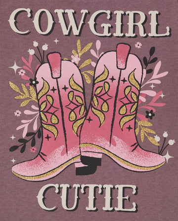 The Children'S Place Girls And Toddler Long Sleeve Graphic T-Shirt 2-Pack T Shirt, Cowgirl Cutie/Cowgirl Horse, 4T Us