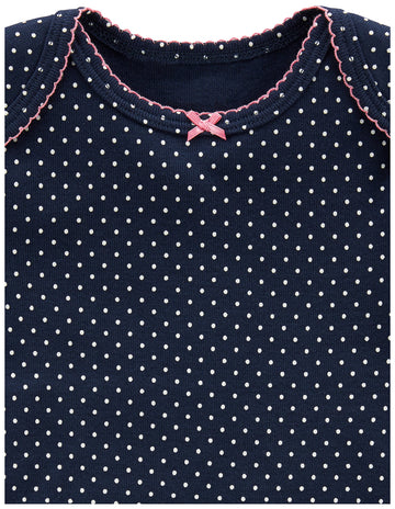 Simple Joys By Carter'S Baby Girls' 5-Pack Long-Sleeve Bodysuit, Mint Green/Navy Dots/Pink/Butterflies/Floral, Newborn