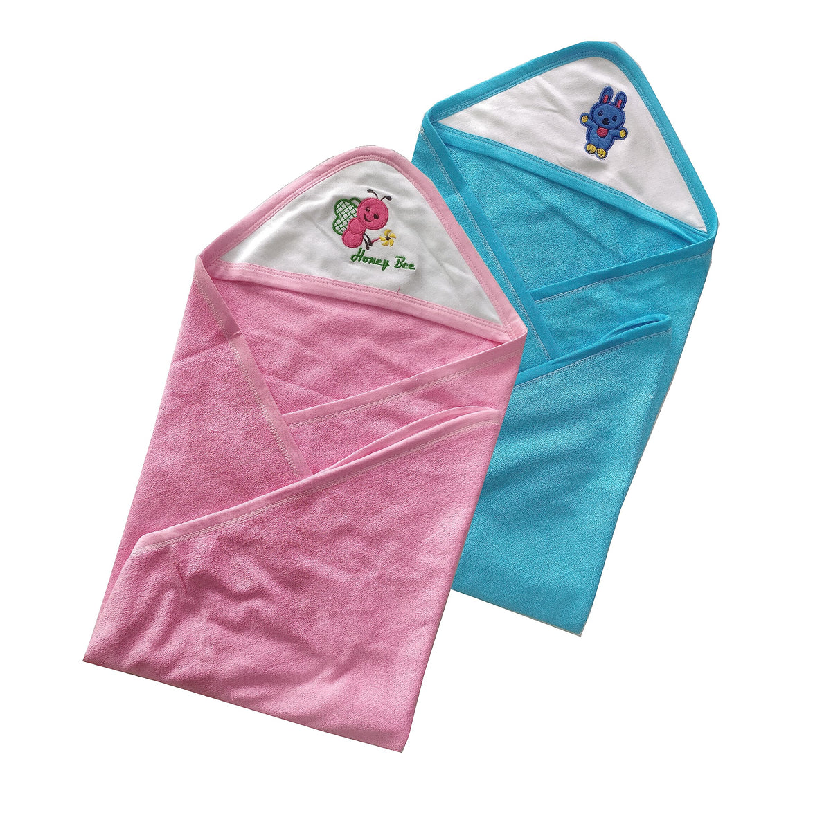 Joy Terry Baby Hooded Towel Pack of 2(0 to 9months)