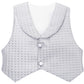 Lilax Baby Boys Newborn Gentleman Outfit Long Sleeve White Shirt With Vest And Pant 6 Piece Set 0-3 Gray