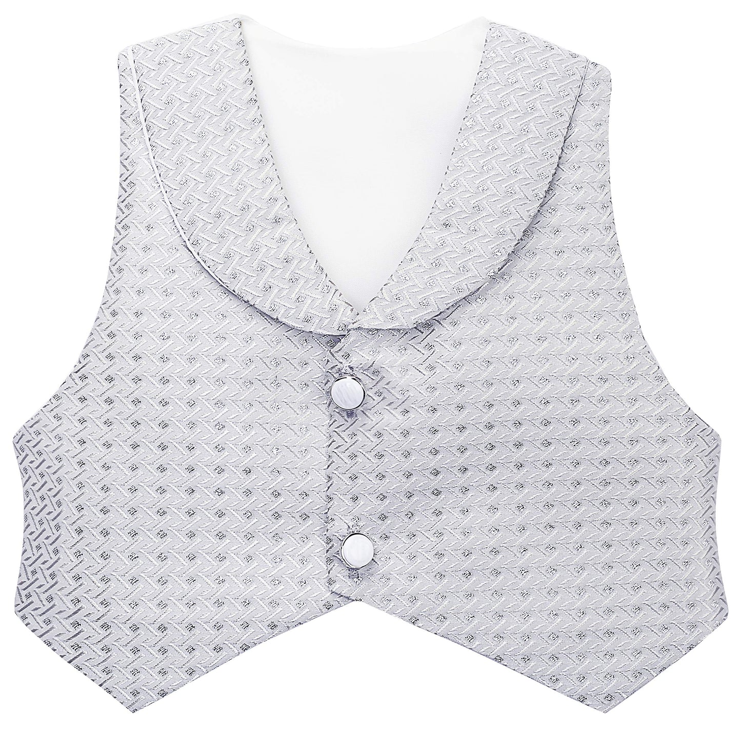 Lilax Baby Boys Newborn Gentleman Outfit Long Sleeve White Shirt With Vest And Pant 6 Piece Set 0-3 Gray