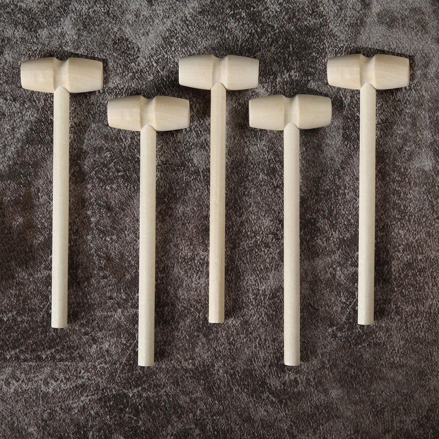 50 Pcs Mini Wooden Hammers for Breakable Chocolate Bulk, Natural Wood Toy Mallets for Kids