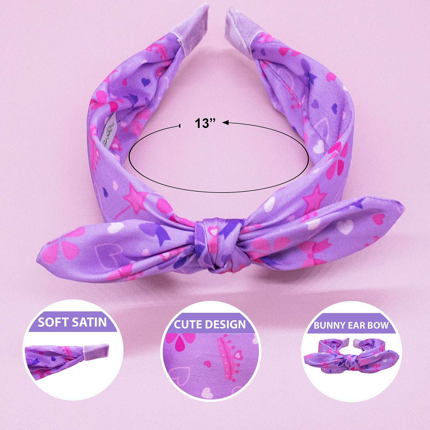 Frog Sac Princess Knot Headband For Girls, Knotted Toddler Bow Headbands For Kids, Cute Child Knot Hair Bands For Toddlers, Hard