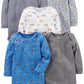 Simple Joys By Carter'S Baby Boys' 5-Pack Long-Sleeve Bodysuit, Blue/Grey/White, 6-9 Months