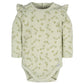 Gerber Baby Girl'S 2-Pack Long Ruffle Sleeve Onesies, Flower Toss