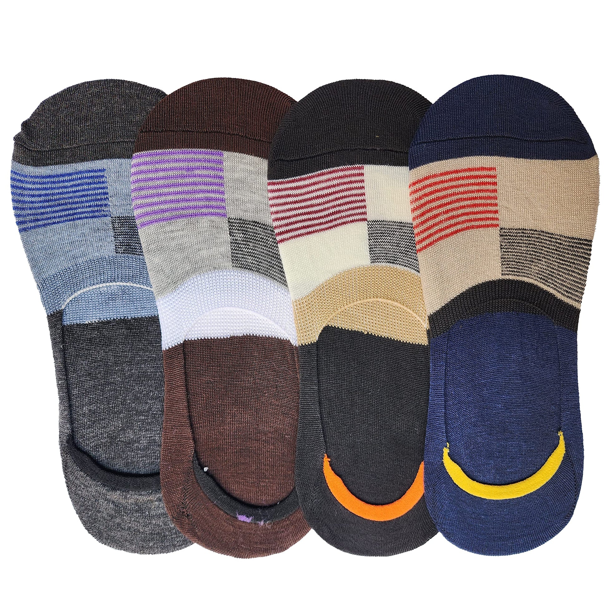 Cotson Men Cotton No Show Invisible Loafer Socks Pack Of 4 D2