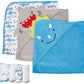 Simple Joys By Carters Unisex Babies 8-Piece Towel And Washcloth Set, Sharkdinasaur, One Size