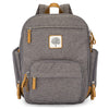Parker Baby Diaper Backpack - Full Zip Diaper Bag With Insulated Pockets - Gray