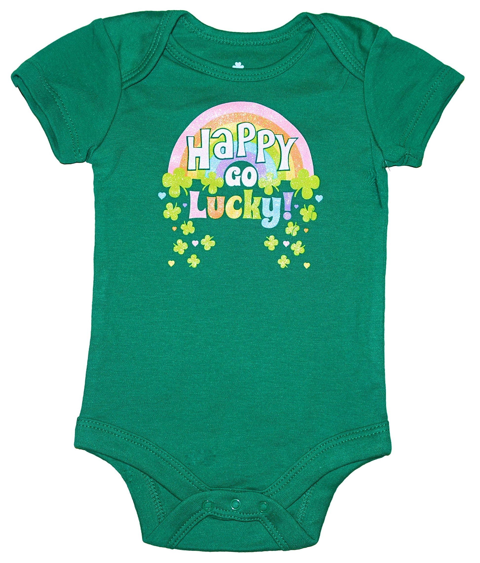 St. Patricks Day Baby Girls Onsies New Born Months (Happy Go Lucky)