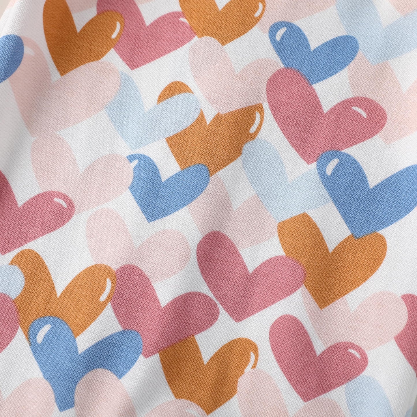 Owlivia Organic Cotton Baby Boy Girl Zip Up Sleep N Play, Footless, Long Sleeve(3-6 Months, Colorful Heart)