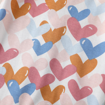 Owlivia Organic Cotton Baby Boy Girl Zip Up Sleep N Play, Footless, Long Sleeve(6-12 Months, Colorful Heart)