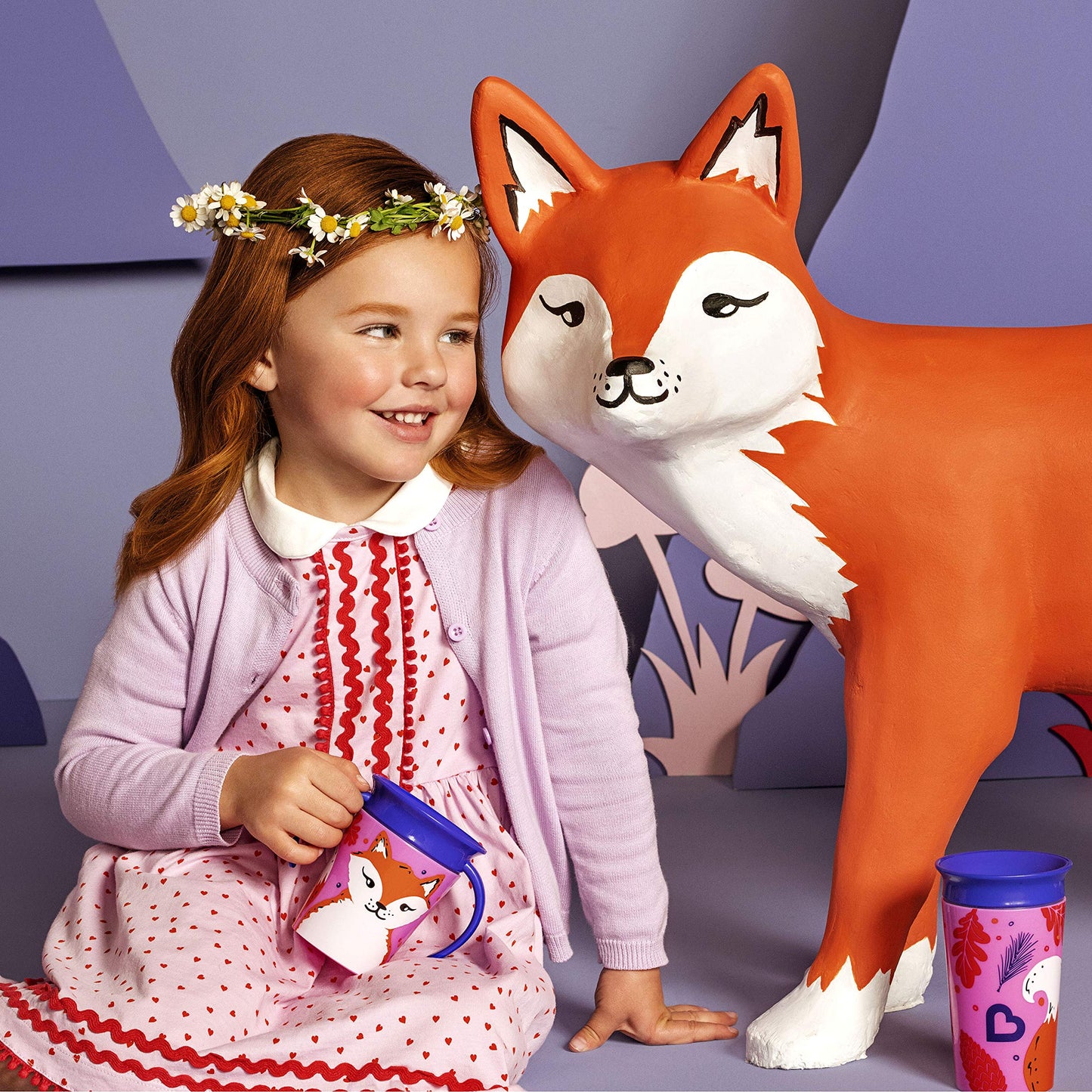 Munchkin Miracle 360 Wildlove Sippy Cup, 9 Oz, Red Fox