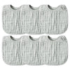 Zainpe 6Pcs Snap Muslin Cotton Baby Bibs Grey Infants Drooling Bib Soft & Absorbent Unisex Burp Cloths Adjustable Saliva Towels