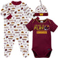 Gerber Nfl Washington Commanders 6-9 Months Baby Boys Cotton Polyester Footed Sleep And Play Bodysuit Gift Set