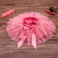 Baby Girls Tutu Skirt Headband Set Toddler Ruffle Tulle Diaper Covers 6-24 Month Coral