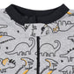 Gerber Baby Boys' 2-Pack Footed Pajamas, Grey Dinos Black Stripe Grey, 6 Months