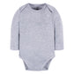 Gerber Unisex Baby Long Sleeve Solid Onesies Multi-Pack Interlock 180 Gsm, Grey Heather