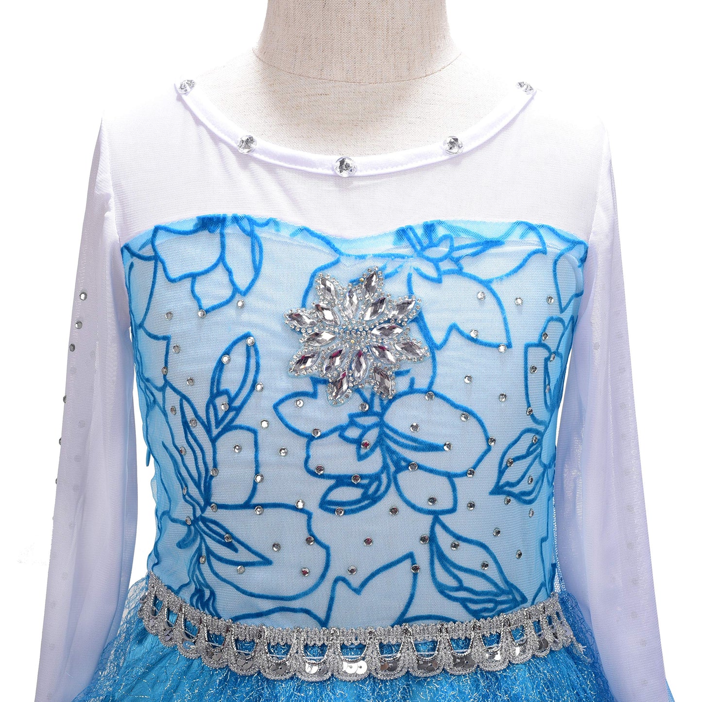 Lito Angels Toddler Girls Princess Dress Up Costumes Snow Queen Dress Halloween Christmas Long Detachable Train With Accessories