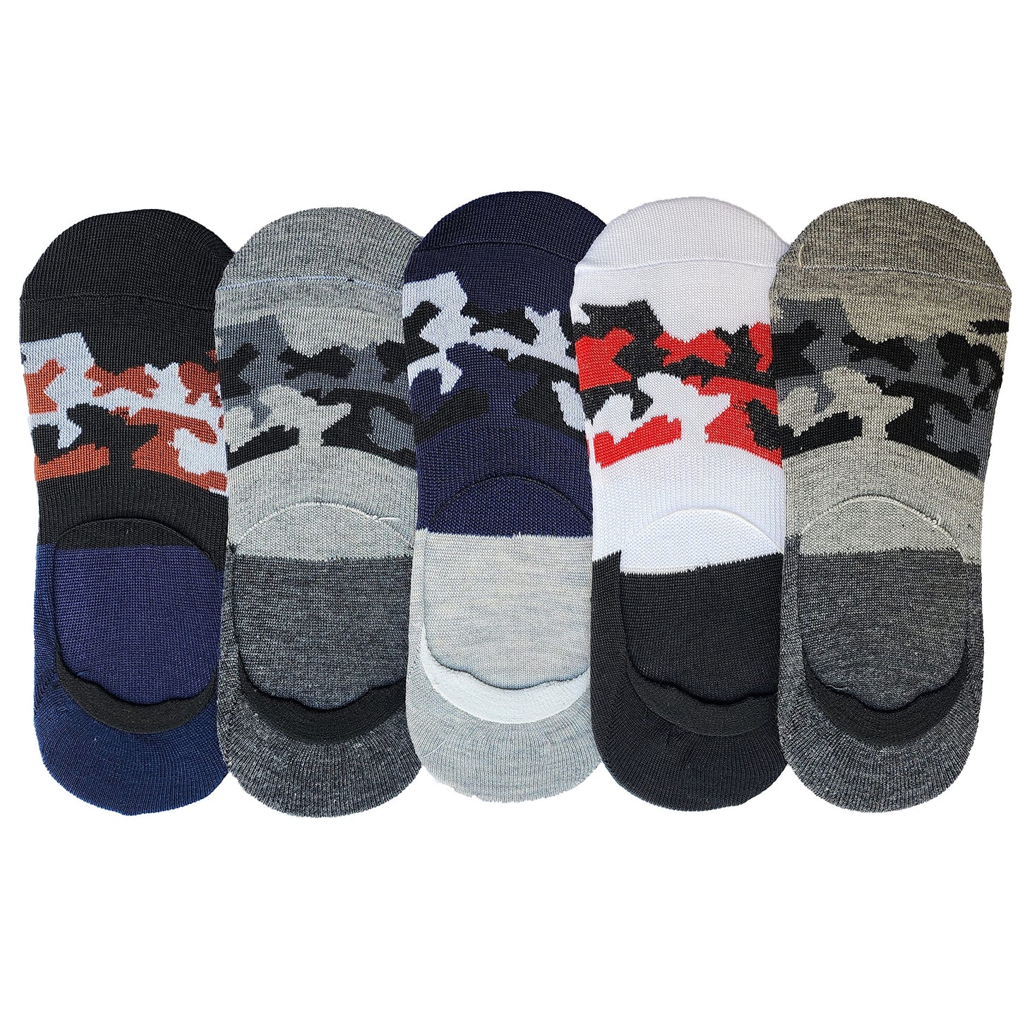 Queery Men Cotton No Show Invisible Loafer Socks Pack Of 5 D13