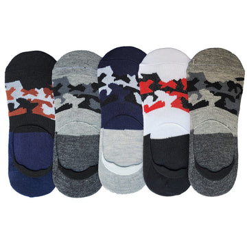 Queery Men Cotton No Show Invisible Loafer Socks Pack Of 5 D13