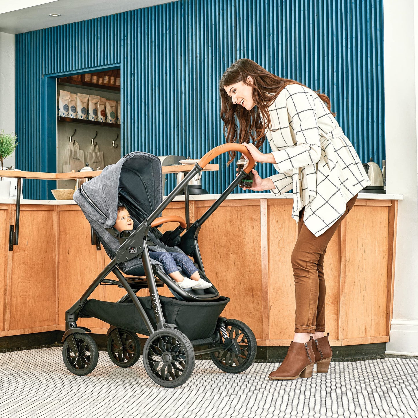 Chicco Modular Travel System - Corso Le Stroller, Keyfit 35 Infant Car Seat And Base - Stroller And Car Seat Combo In Veranda/Gr