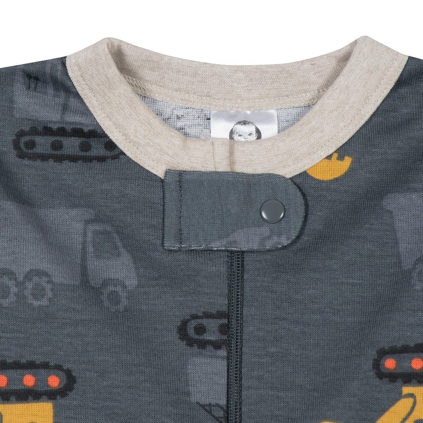 Gerber Baby Boys' 2-Pack Footed Pajamas, Dump Truck Grey, 2T