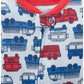 Simple Joys By Carter'S Baby Boys' 3-Pack Snug Fit Footed Cotton Pajamas, Blue Firetruck/Grey Stripe/White Dinosaur, 2T