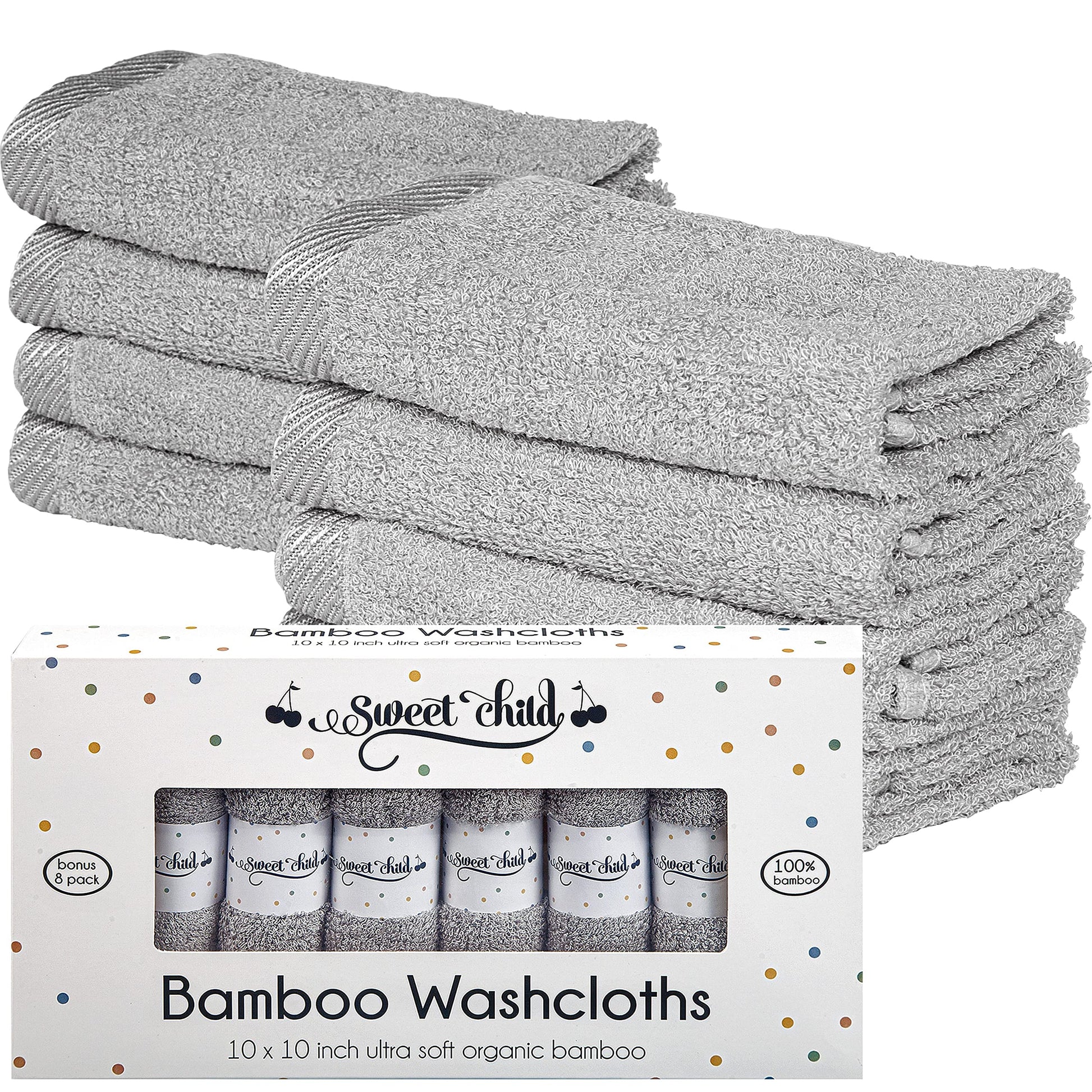 Sweet Child 8-Pack Baby Washcloths -Super Soft Rayon Washcloth, Baby Wash Cloths For Newborn,Infants And Kids, Bath Baby Towels,