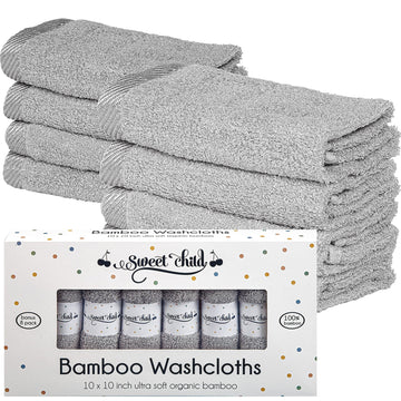 Sweet Child 8-Pack Baby Washcloths -Super Soft Rayon Washcloth, Baby Wash Cloths For Newborn,Infants And Kids, Bath Baby Towels,