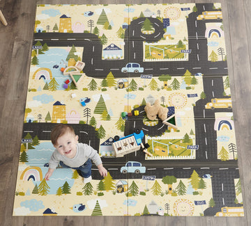 Regalo Play Mat, Foldable & Reversible, Waterproof, Blue , X-Large (Pack Of 1)