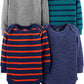 Simple Joys By Carter'S Unisex Babies' Long-Sleeve Thermal Bodysuits, Pack Of 4, Blue Heather/Grey Heather/Stripe, 3-6 Months