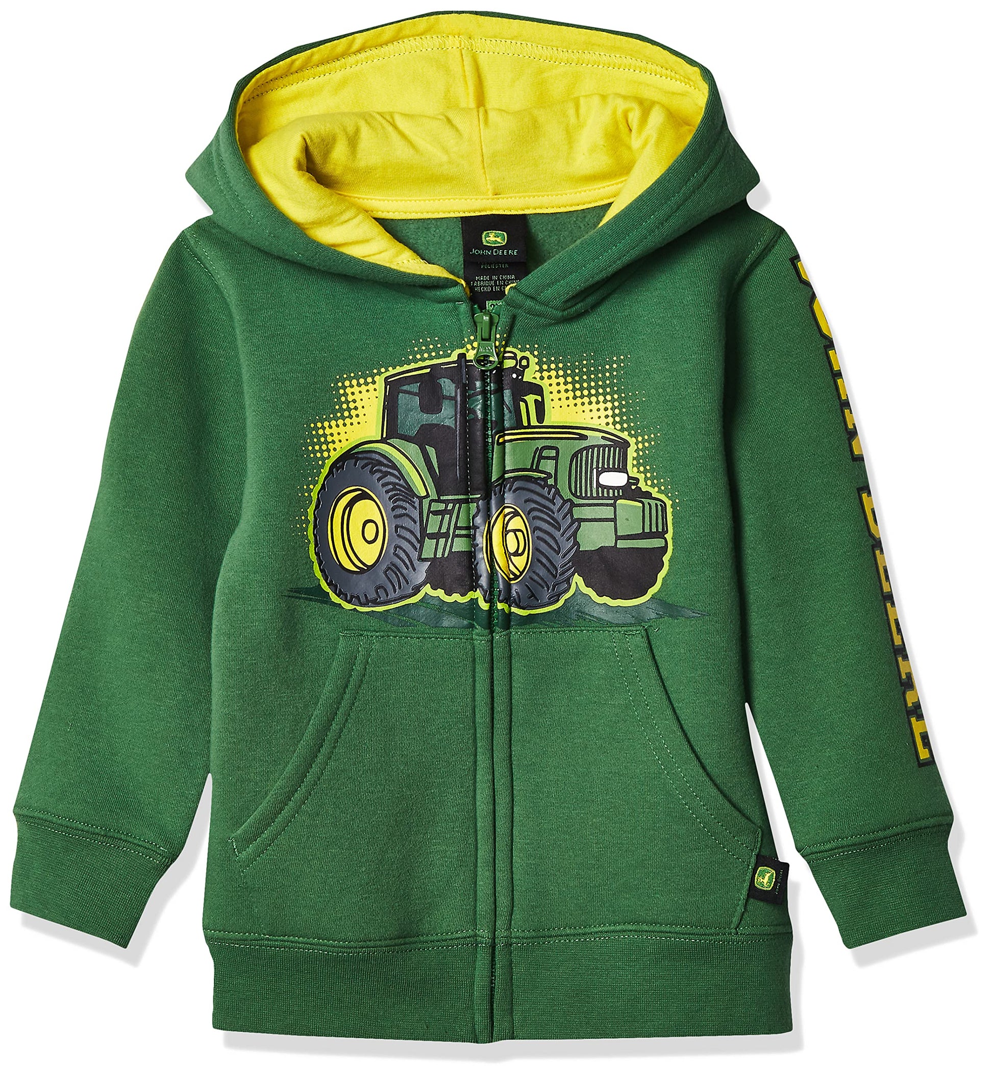 John Deere Baby Boys Fleece Zip Hoody Hooded Sweatshirt, Green, 24 Months Us