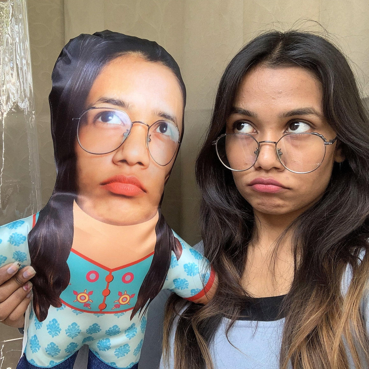Thunder Buddies Life Kharaab Ho Gya Reaction Face Pillow  Hilarious Mini Me Decor  Novelty Cushion for Desi Vibes  Meme Inspi