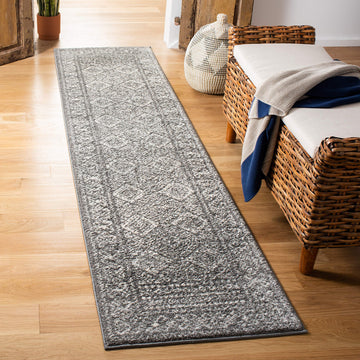 Safavieh Tulum Collection 2 X 8 Dark Greyivory Tul264F Moroccan Boho Distressed Non-Shedding Living Room Entryway Foyer Hallway