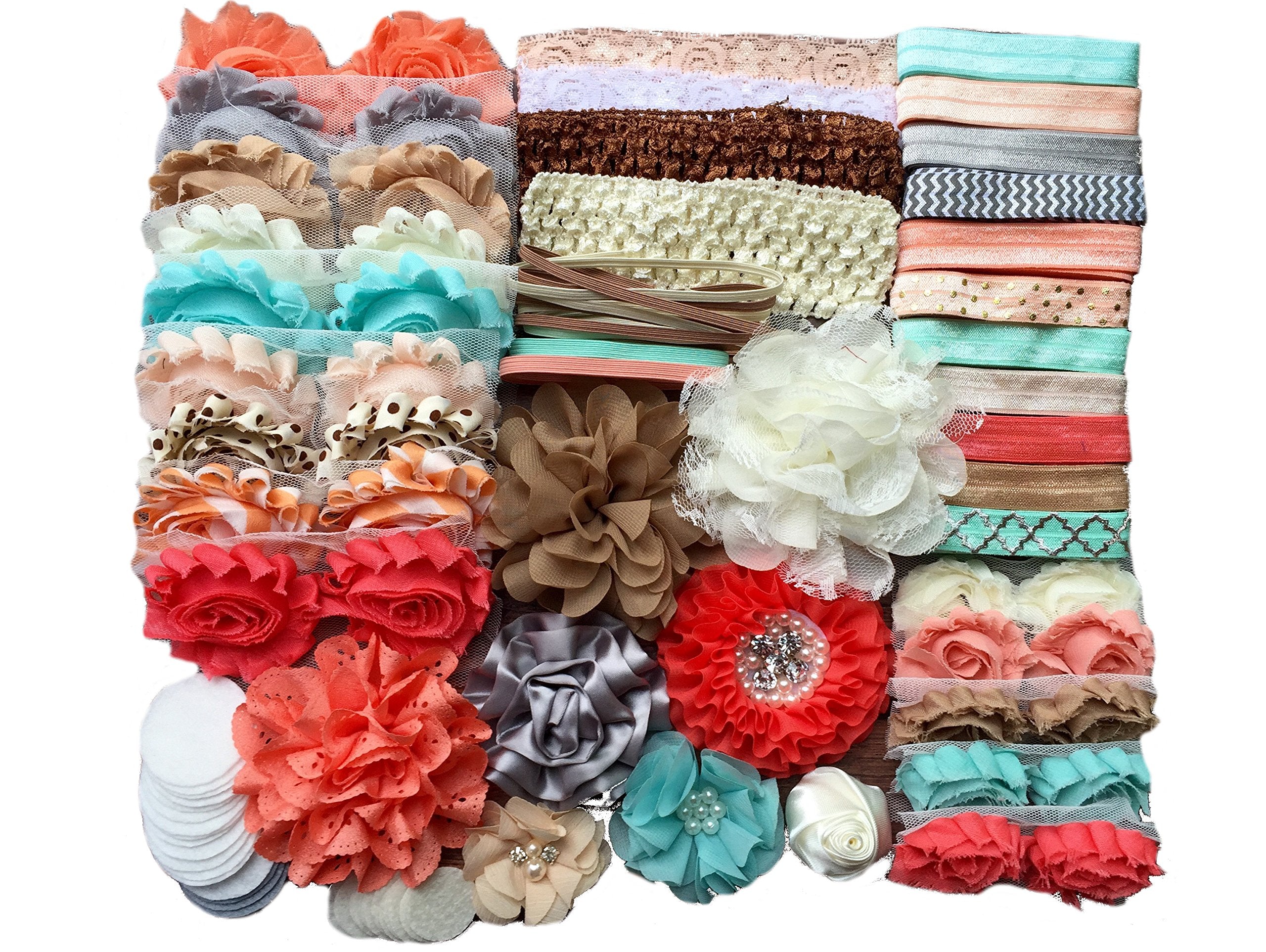 Bowtique Emilee Hairband Kit - Sandy Beaches, 30 Pcs Diy Baby Shower Headband Se WBBAPB01KGWRCO8