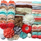 Bowtique Emilee Hairband Kit - Sandy Beaches, 30 Pcs Diy Baby Shower Headband Set With Assorted Flowers & Elastics