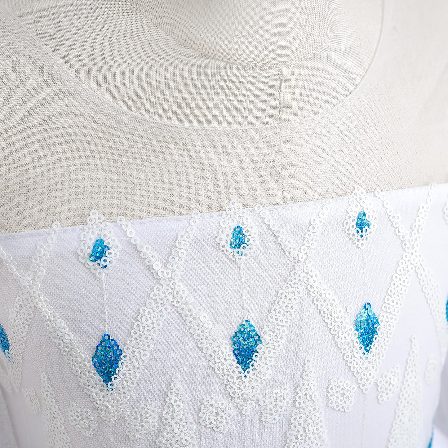 Aoiviss Girls Princess Costumes Snow Queen Princess Dresses Fancy Dress Up Clothes For Halloween Snow Party Cosplay, White