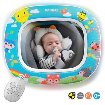 BenBat Baby Car Mirror - Safety Car Seat Mirror for Rear Facing Infant - Shatterproof Clear Wide Vision Day and Night - Entertai
