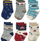 Rative Non Skid Anti Slip Slipper Cotton Crew Socks With Grips For Baby Toddlers Kids Boys (6-12 Months,6-Pairs/Rb-712)
