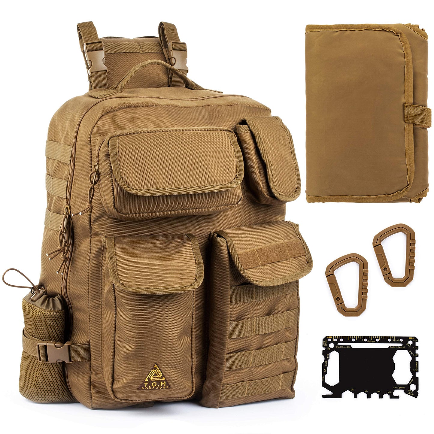 T.O.M Horizons Sling Diaper Bag For Dad; Single-Handed Diaper Changing System. Waterproof Changing Pad, Insulated Bottle Pouches