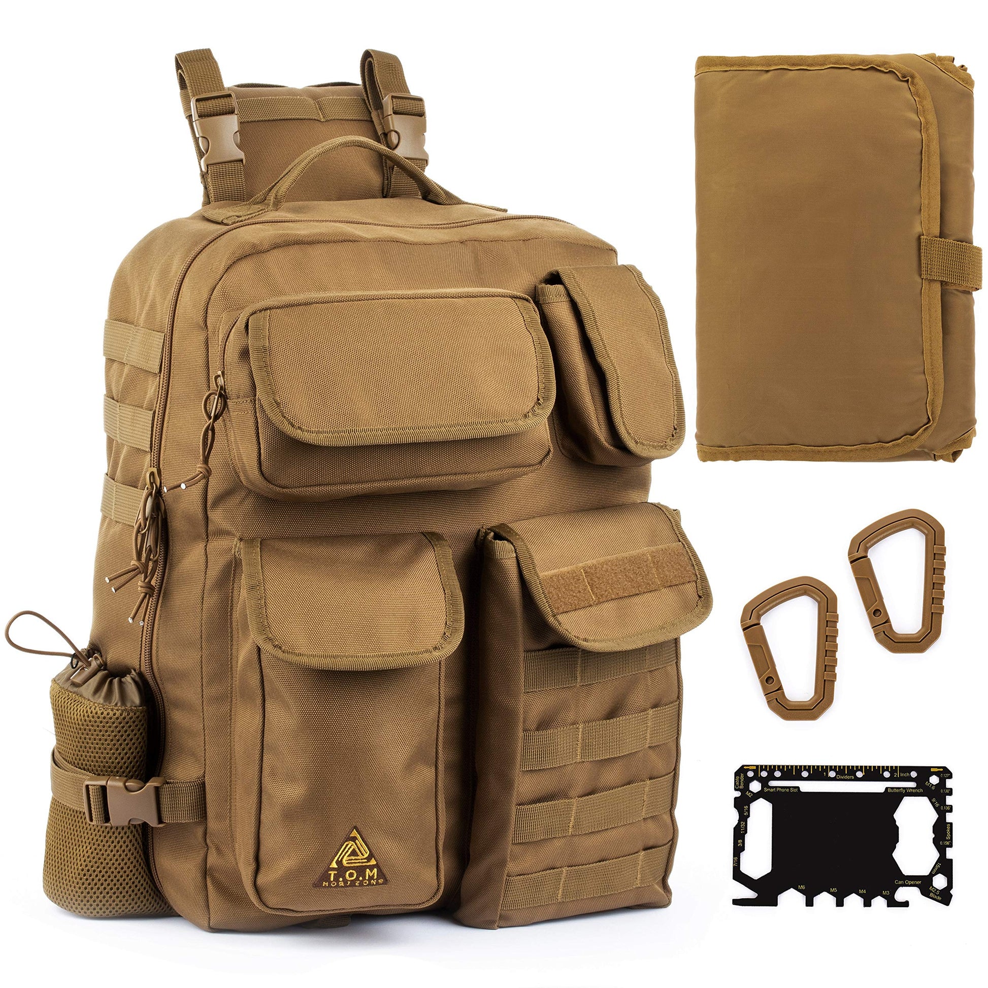 T.O.M Horizons Sling Diaper Bag For Dad; Single-Handed Diaper Changing System. Waterproof Changing Pad, Insulated Bottle Pouches