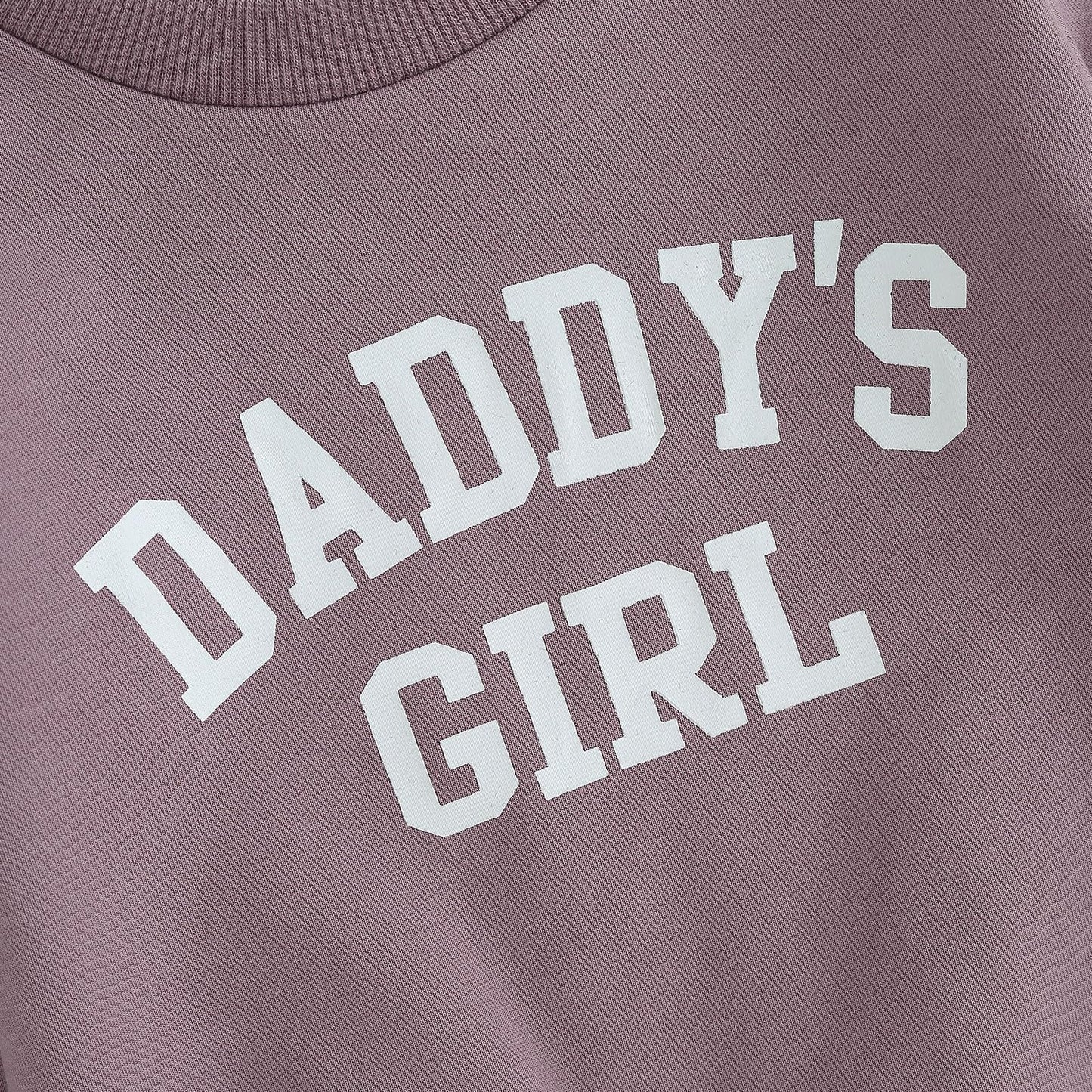 Creairy Newborn Baby Girl Outfits Daddys Girl Sweatshirt Long Sleeve T-Shirt Tops Pants Set Sweatsuit Toddler Fall Clothes (Purp