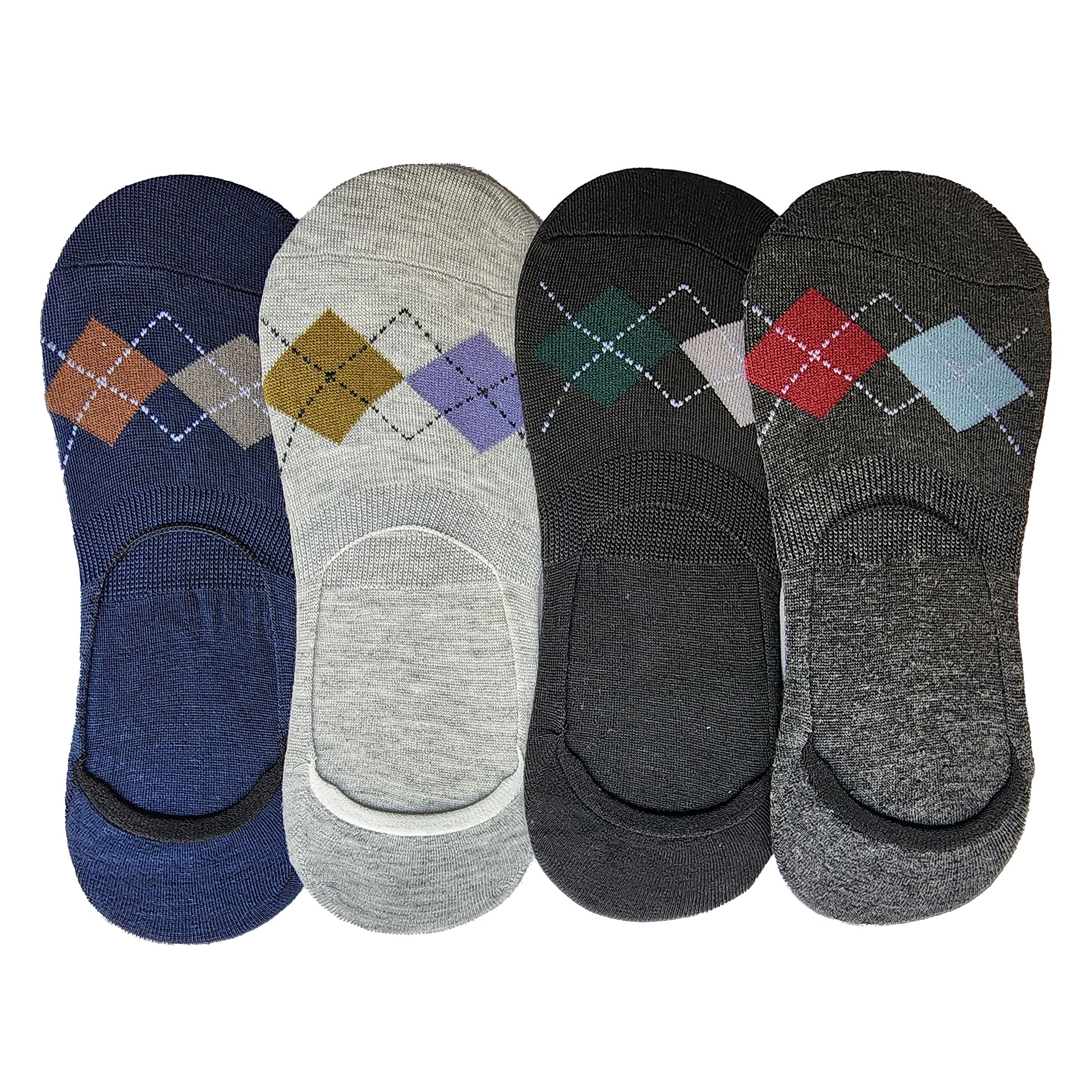 Cotson Men Cotton No Show Invisible Loafer Socks Pack Of 4 D1