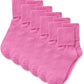 Jefferies Socks Girls 2-6X Seamless Turn Cuff 6 Pair Pack Socks, Bubblegum, Toddler, 12-24 Months (Bbmp2258)