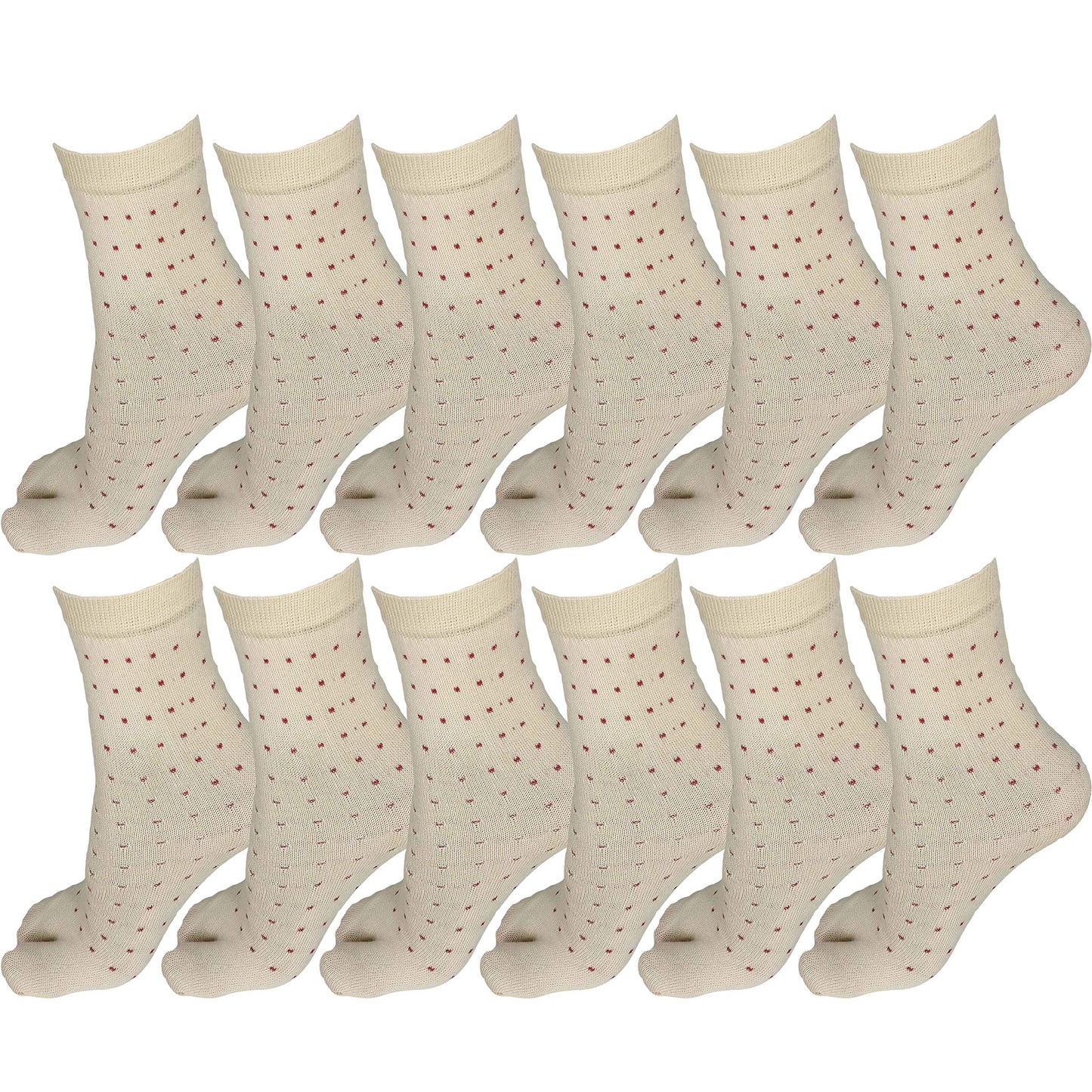 Kaneekshi Women Ladies Cotton Ankle Length Socks With Thumb (Pack Of 12 Pairs, Beige)