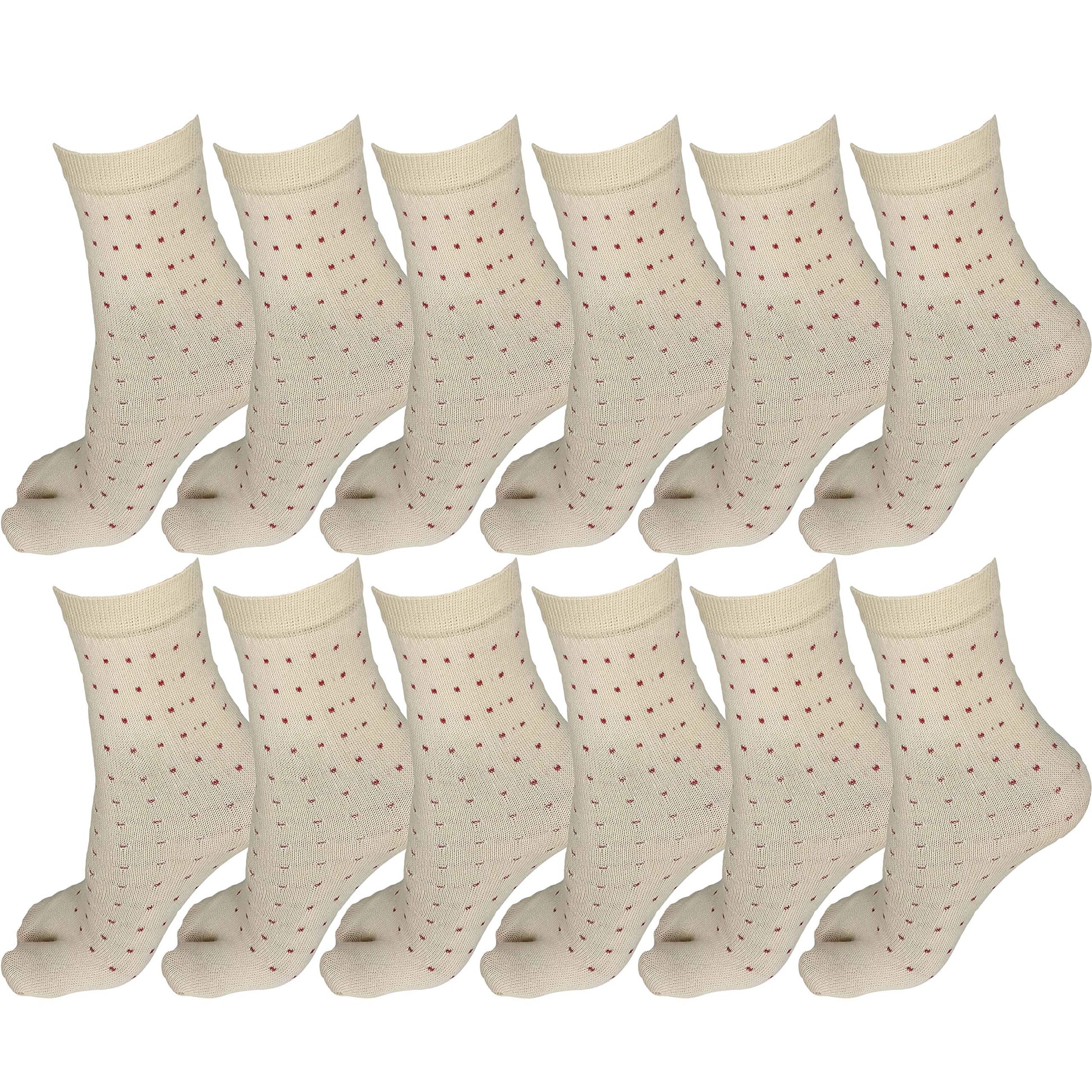 Kaneekshi Women Ladies Cotton Ankle Length Socks With Thumb (Pack Of 12 Pairs, Beige)