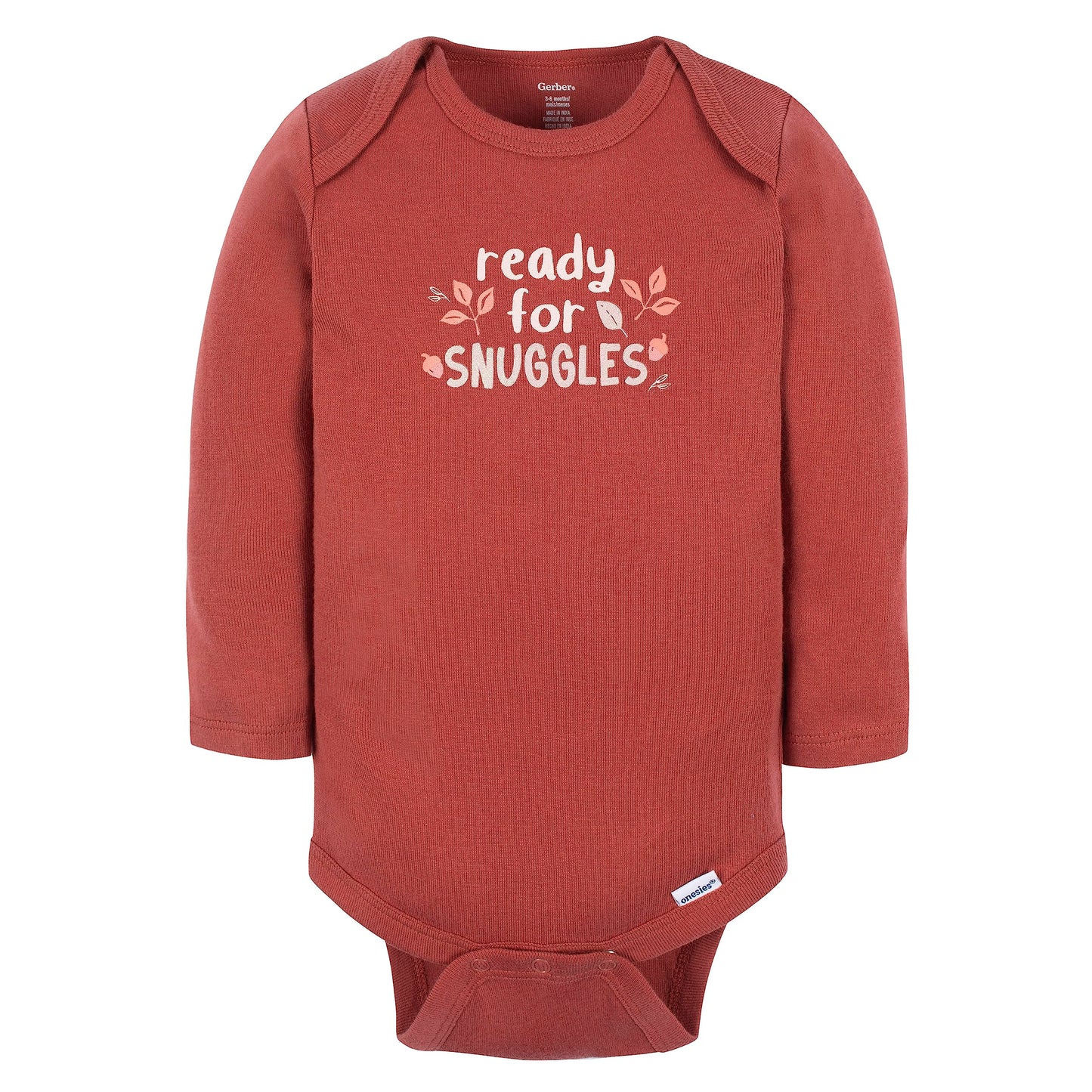 Gerber Baby Girl'S 6-Pack Long-Sleeve Onesies Bodysuits, Leaves